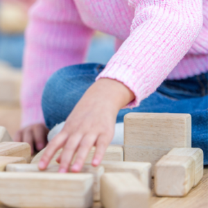 child with blocks