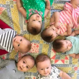 cute babies in a circle