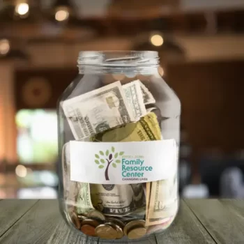 money in donation jar